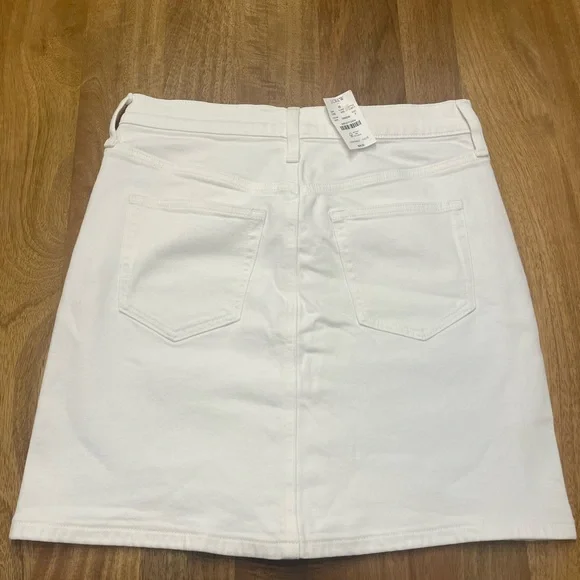 J. Crew Factory White Button-Front Denim Mini Skirt NWT - Picture 4 of 6